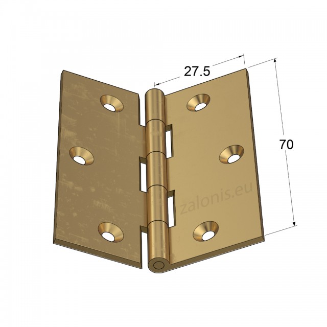 BRASS FLAT HINGE 70x55 ITALY